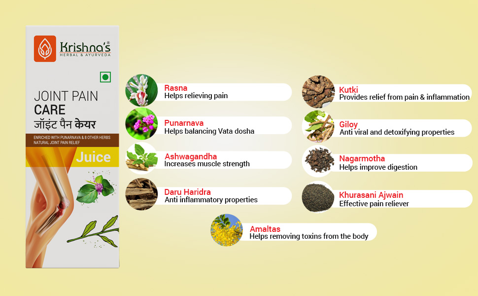 Krishna's Joint Pain Care Juice 500 ml Natural Pain Reliever 9