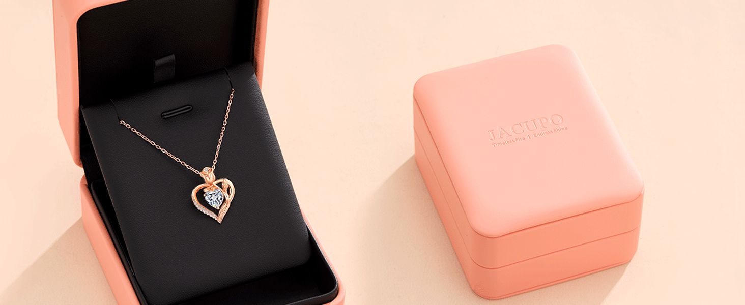 Rose Heart Moissanite Necklace
