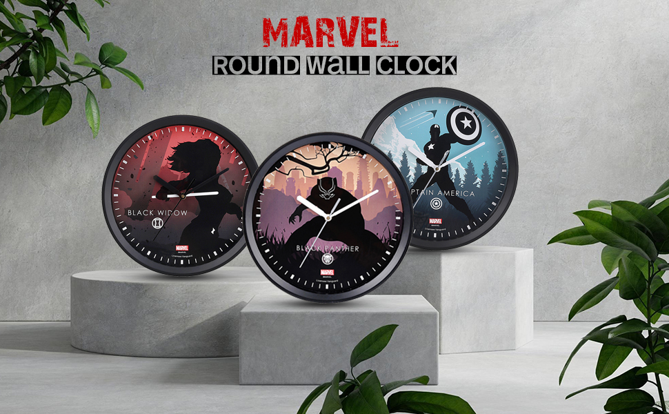 Marvel Wall Clock Round Shape Analog Clock Classic Home