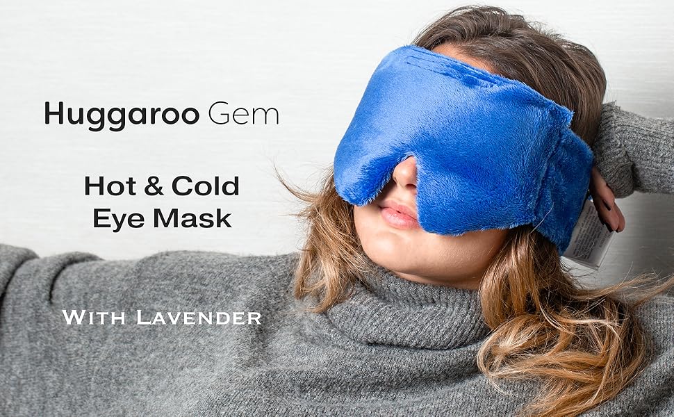 Huggaroo Gem Heated Eye Mask and Gel Ice Pack with Soft, Washable Cover and