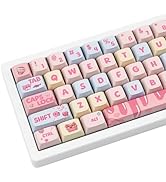 Amazon.com: GEKUCAP PBT Cute Pink Yellow Keycaps 136 Keys XOA Key