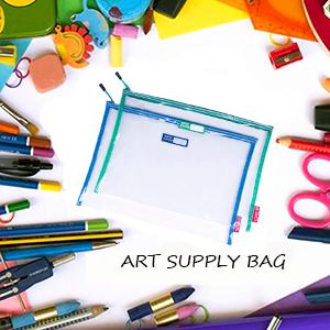 clear document pouch good for art supplies portfolio case sketch book watercolor paper paint brushes