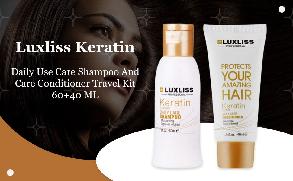 Luxliss Keratin Daily Care Shampoo And Daily Care Conditioner Travel
