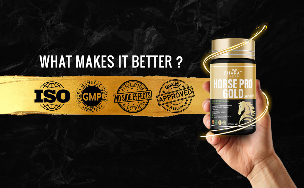Horse Pro Gold Ayurvedic Supplement for Stamina Reduces Stress Enhances Ashwagandha Shilajit