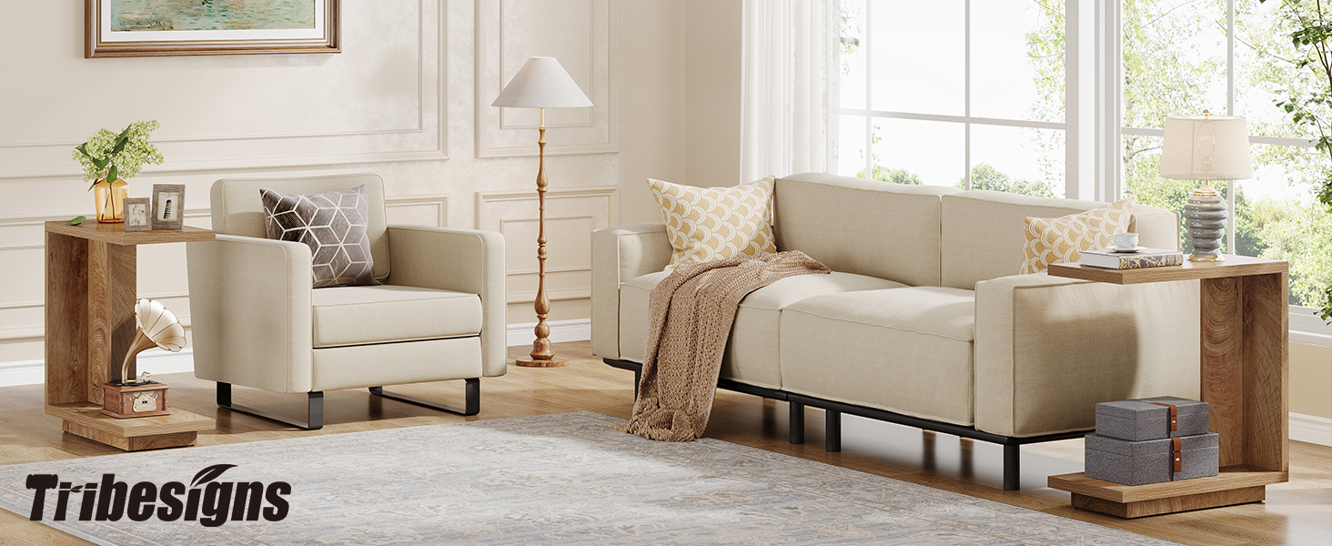 Tribesigns CShaped Side Table, 2Tier Narrow End Table