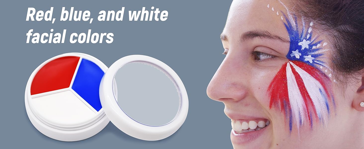 Red White Blue Face Body Paint