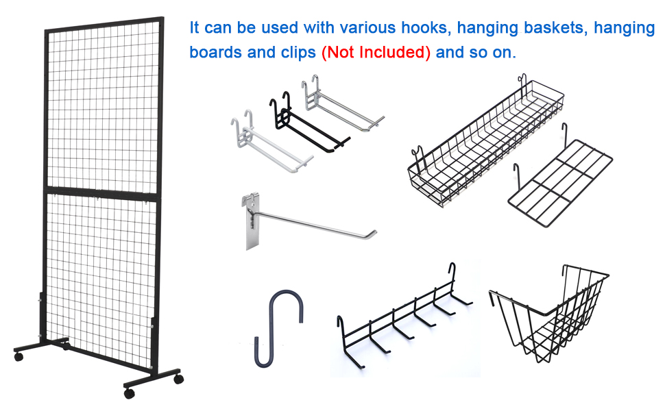 MYOYAY 3' x 6' Gridwall Panel Tower Floorstanding Grid Wall