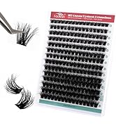 FADVAN D-Curl Lash Clusters 100D Fluffy DIY Eyelash Clusters, 3D Effect Volume Wispy Cluster Eyel...