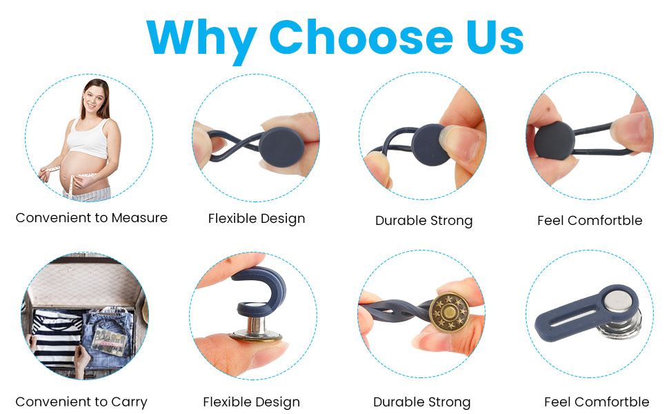 EZJIAYOU 12PCS Button Extenders for Jeans, Pants Button