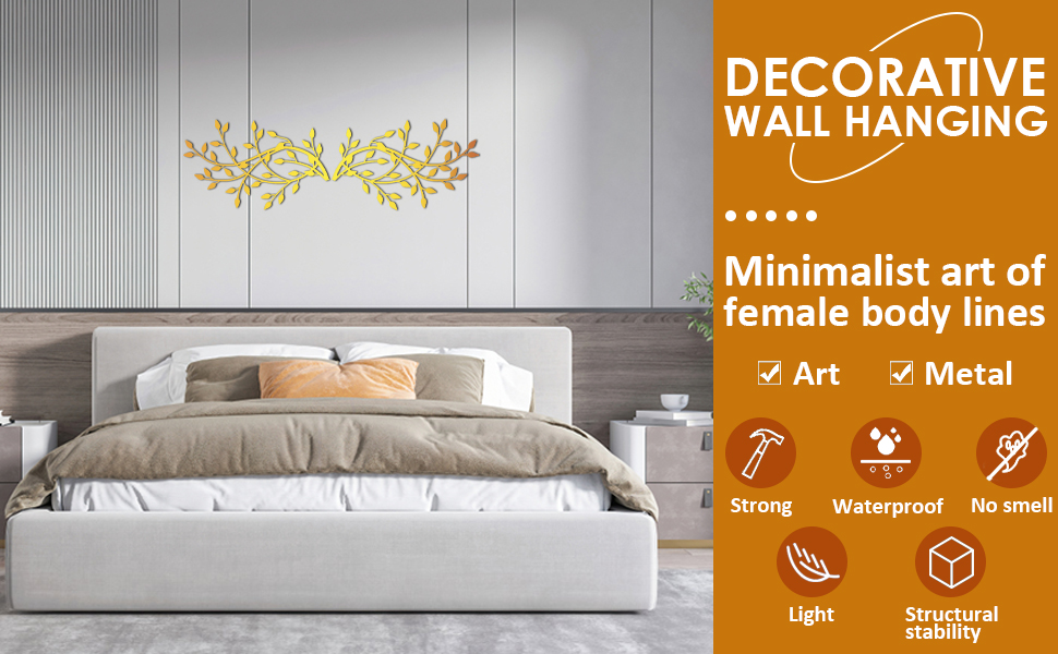 DoMyfit Metal Tree Leaf Wall Decor, Olive Branch Art