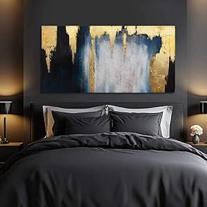 blue and white abstract wall art