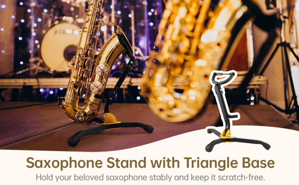 Anjetan Foldable Saxophone Stand, Adjustable Alto/Tenor