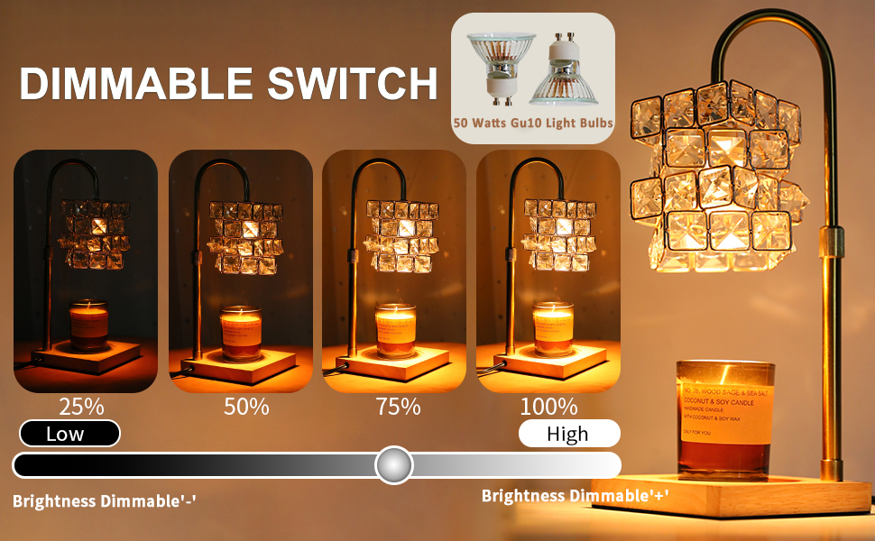 Wax melting lamp with dimming function