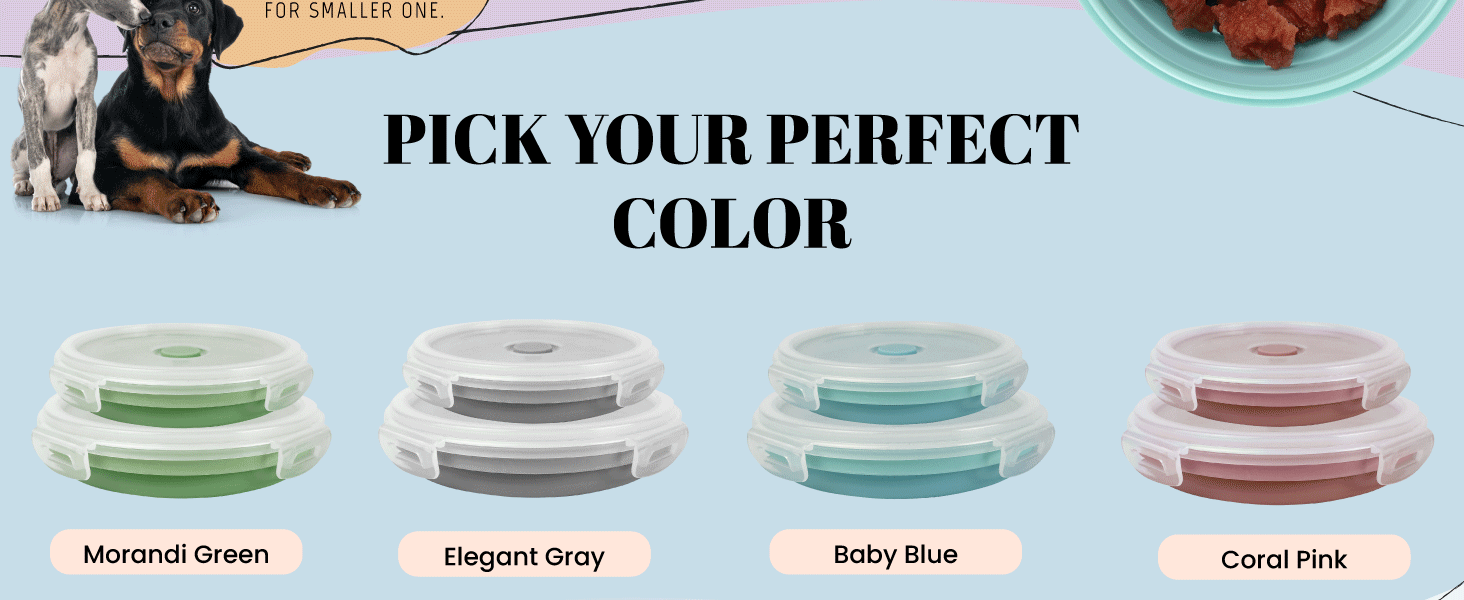 travel bowl dog collapsible dog bowls lid travel pet feeding dish foldable cat puppy silicone feeder