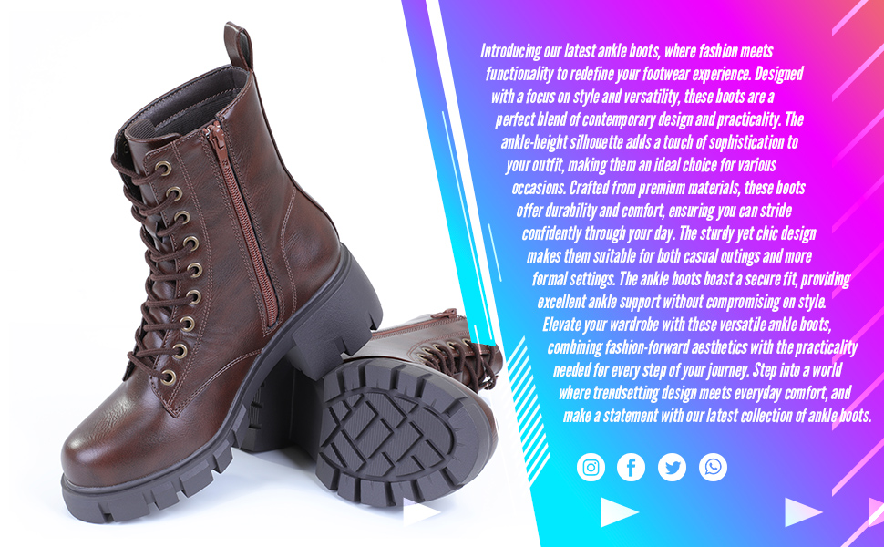 MILOCACA New Women'S Lace Up High Top Platform Black Boots With Thick Sole, Side Zipper, Shoes 2