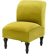 MIFXIN Armless Accent Chair Cover Velvet Stretchy Slipper Chair Slipcover Removable Washable Furn...