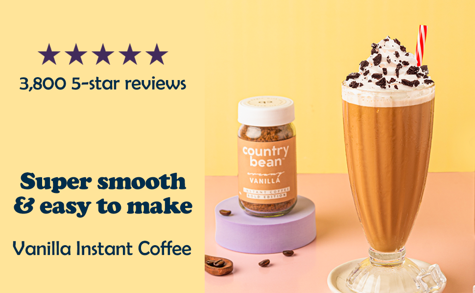 Country Bean Vanilla Flavoured Instant Coffee Powder, 100 G Amazon.in Grocery & Gourmet Foods
