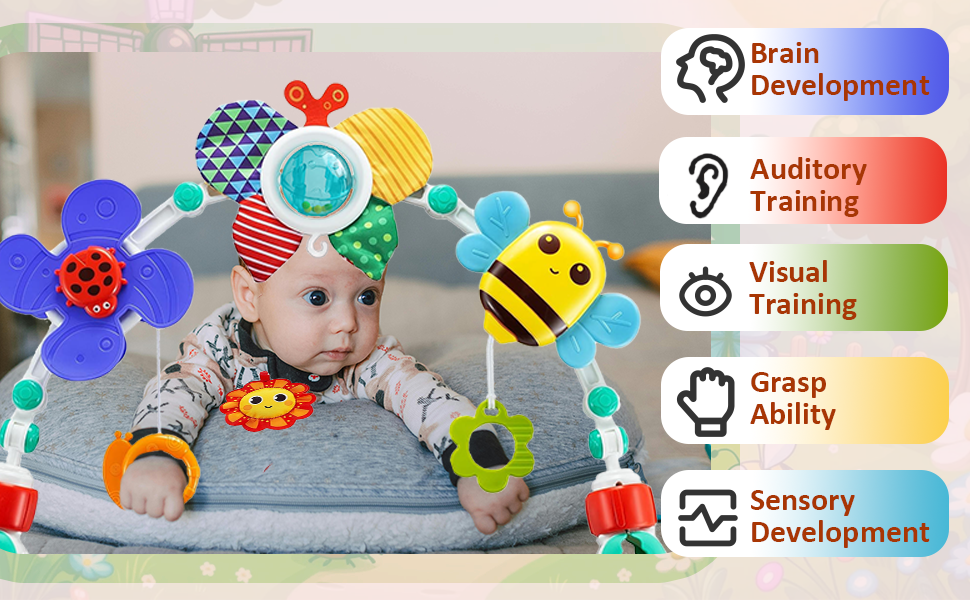 stroller arch is an great educational toy for promoting baby's brain development, sensory ability