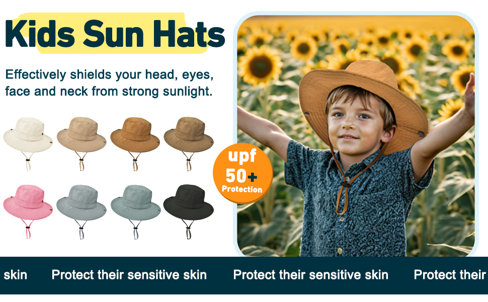 Kids Sun Hats Effectively shields your head, eyes,face and neck from strong sunlight.