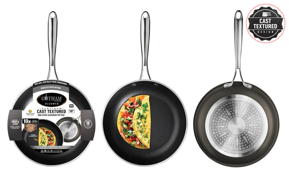 Gotham Steel Platinum Cast Nonstick 25.5cm Fry Pan Skillet with Ultra