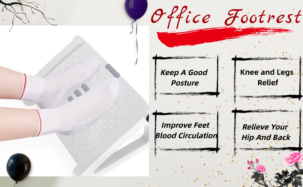 Foot Rest for Under Desk at Work,Adjustable Foot Stool with