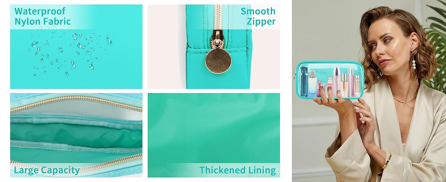 Mini Clear Travel Makeup Organizer Bag for Purse, Small