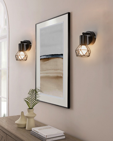 black ceiling spots