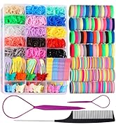 Teenitor Elastic Hair Ties, Hair Accessories for Girls, Colorful Baby Elatic Hair Bands Set with ...