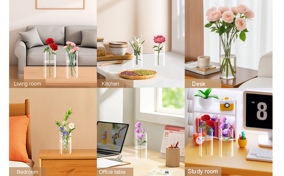 10 Pack Glass Vases, 8 Inch Tall Small C... 16 glass vases