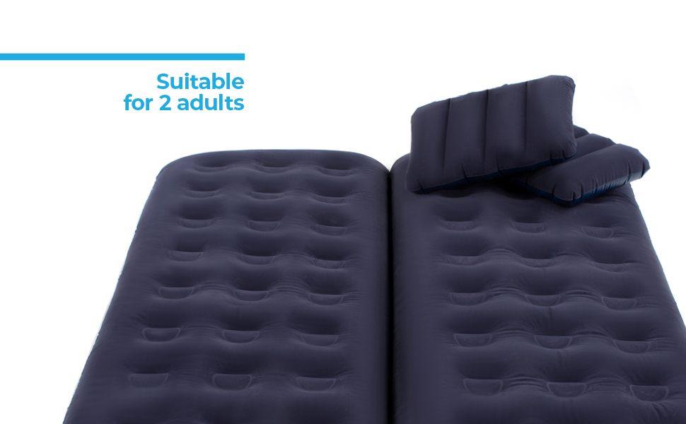 Hillington 3in1 Flocked Air Bed Mattress with Pillows Ideal for