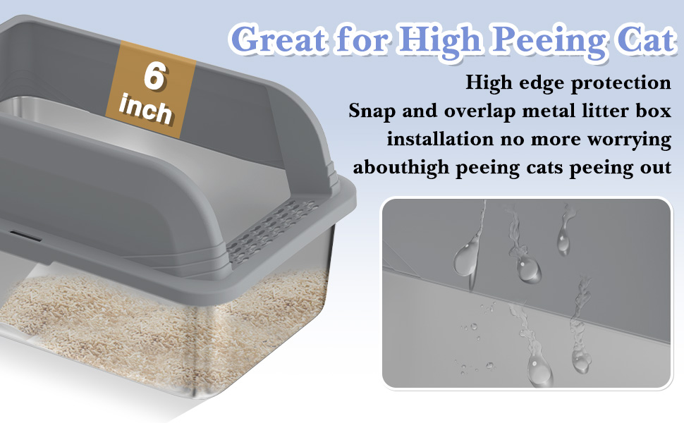 XL Large Stainless Steel Litter Box with Lid, Metal Litter