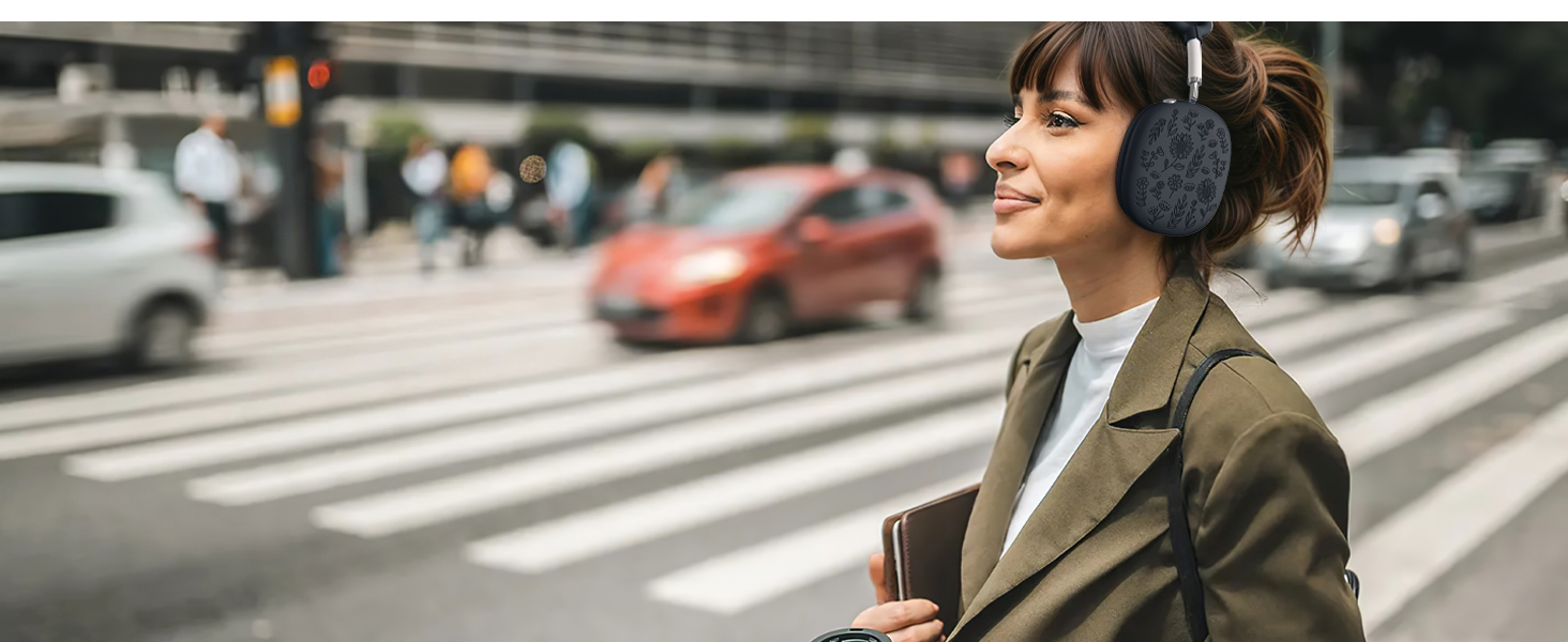 DaQin floral engraved case cover for airpod max headphones