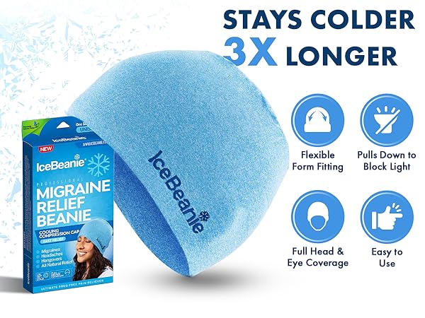 ice cap migraines concussion relief cooling caps women pack hat head cooler beanie migraine 
