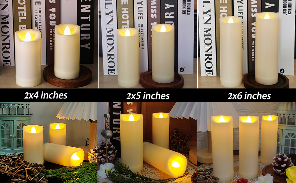 LED Battery Operated Candles 2"x5" Plastic Flickering