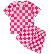 WDIRARA Toddler Girl's 2 Piece Set Plaid Checkered Elastic Waist Shorts Outfits