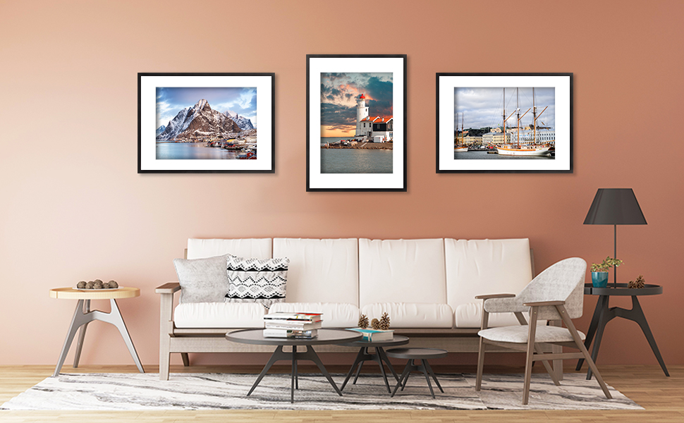 24x36 Poster Frame,Natural Soild Wood Black Picture Frames with