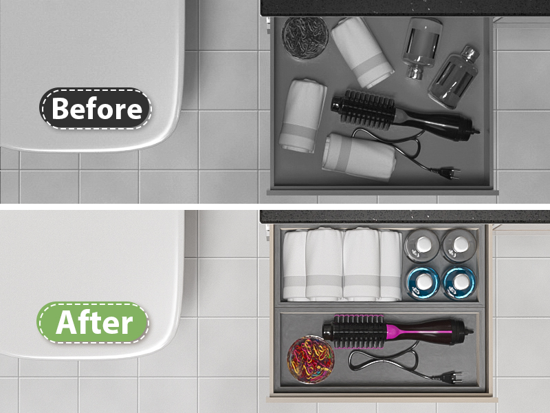 Silver Bathroom Drawer Organizer