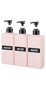 coone ポンプ式シャンプー ピンク　3本セット Amazon｜Segbeauty シャンプーボトル ピンク 3本セット 500ml