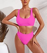 【美品】QUEENS BIKINI ピンク　Sサイズ Amazon.com: Pink Queen Women's Crop Top Scoop Neck High