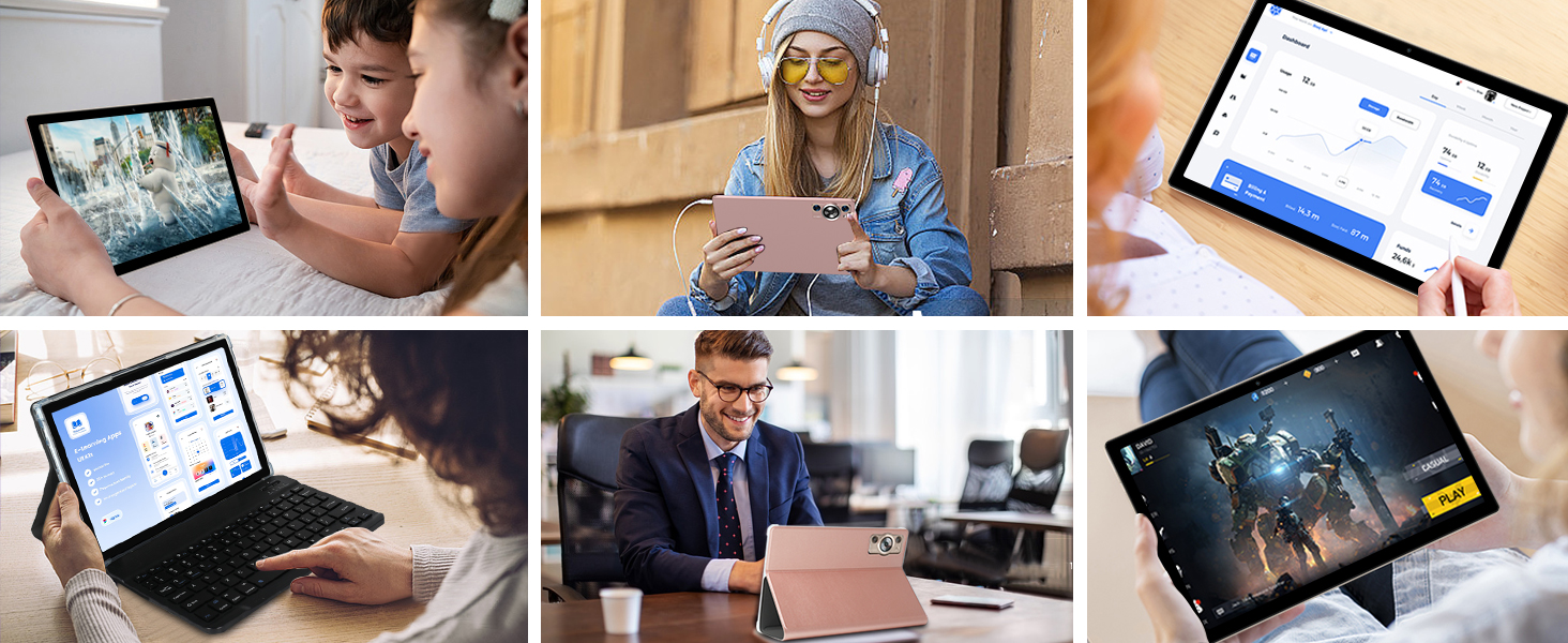 a collage of people working on a laptop