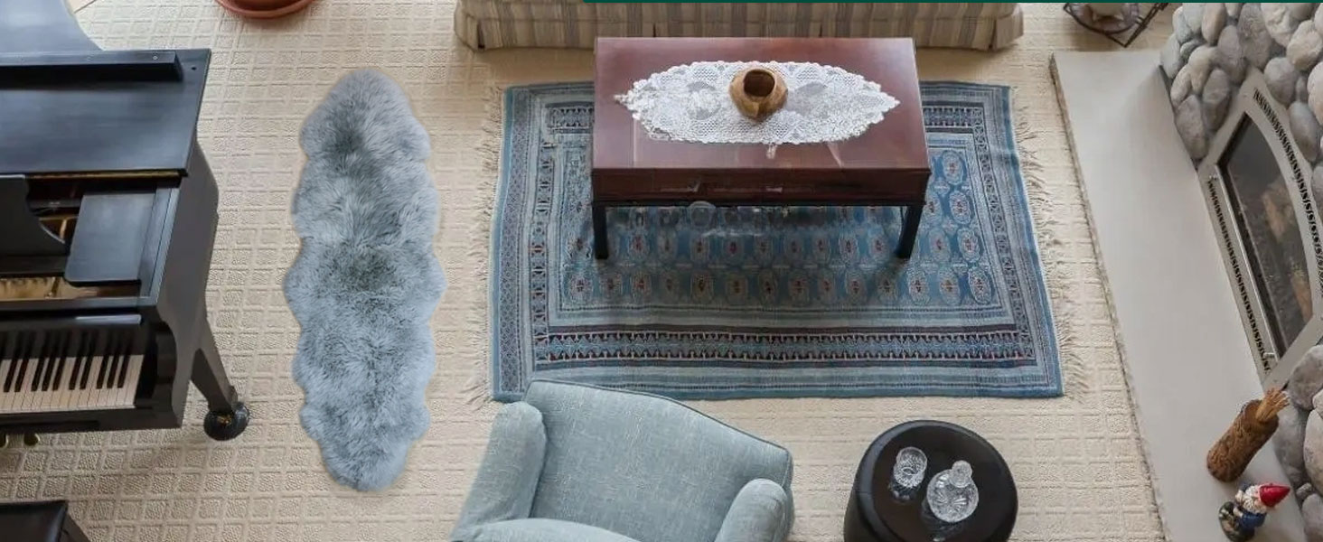 sheepskin throw gray large