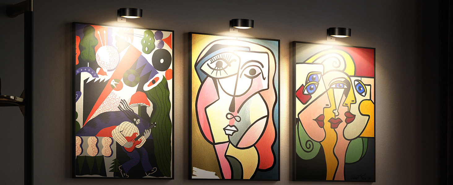 3PACK Battery Led Painting Light for Wall Art Wireless Picture Light