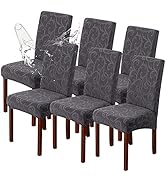 Genina Waterproof Dining Room Chair Covers Stretch Parsons Chair Slipcovers for Dining Room Kitch...