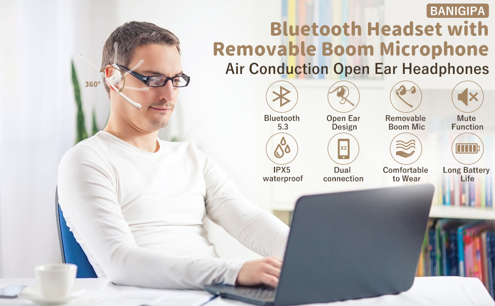 Bluetooth Headset with Removable Microphone