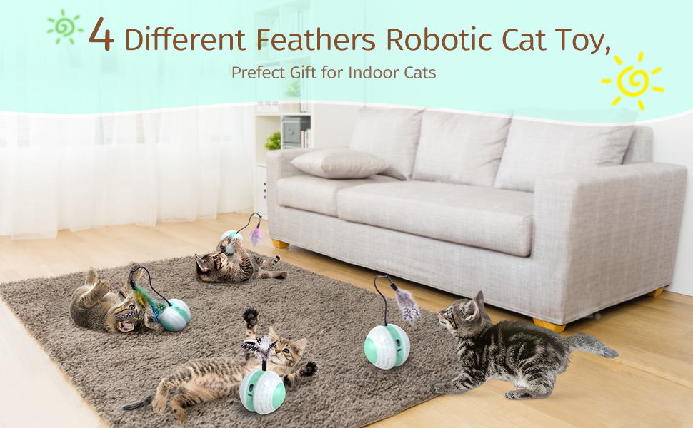 Beedove Interactive Cat Toys, Feather Toy for Indoor Cats