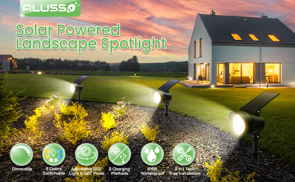 Solar Spot Lights Outdoor Solar Powered Landscape Light