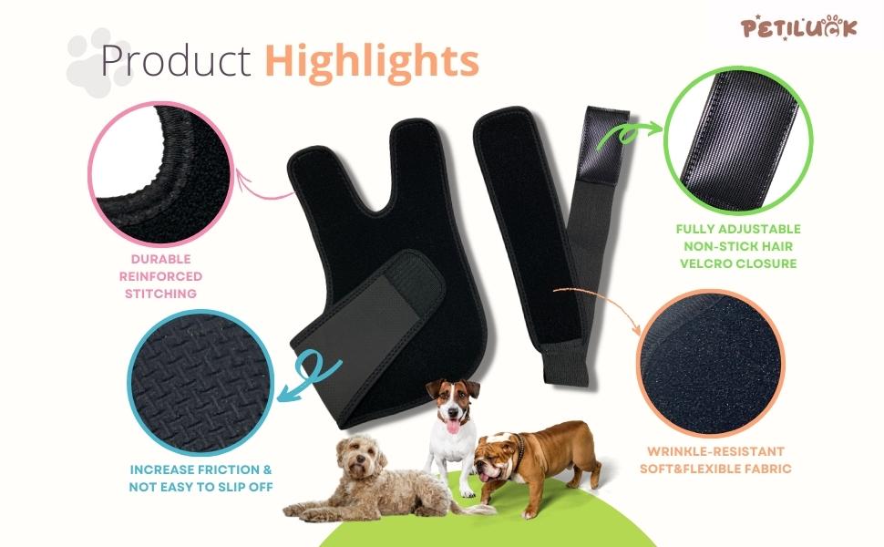 PETILUCK Dog Elbow Brace Protector Pads for Canine Elbow and Shoulder Front Leg