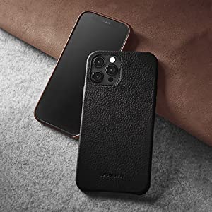 iPhoneアクセサリー iPhone 12 Pro Max Leather Case (Black) iPhone 12 Pro Max necklace case - hands free - Vaja