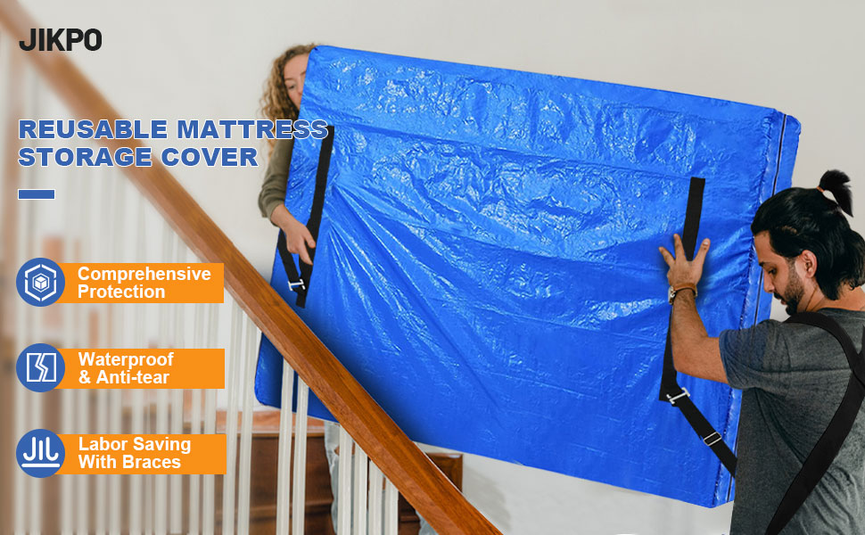 JIKPO Mattress Bags for Moving and Storage (King Size