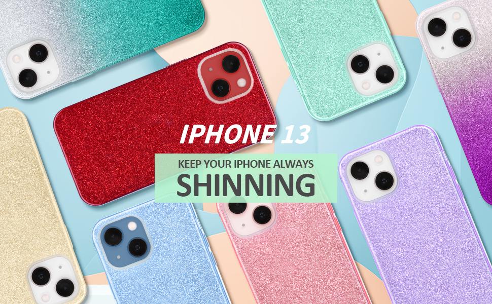 MATEPROX Compatible with iPhone 13 case,Bling Sparkle Cute